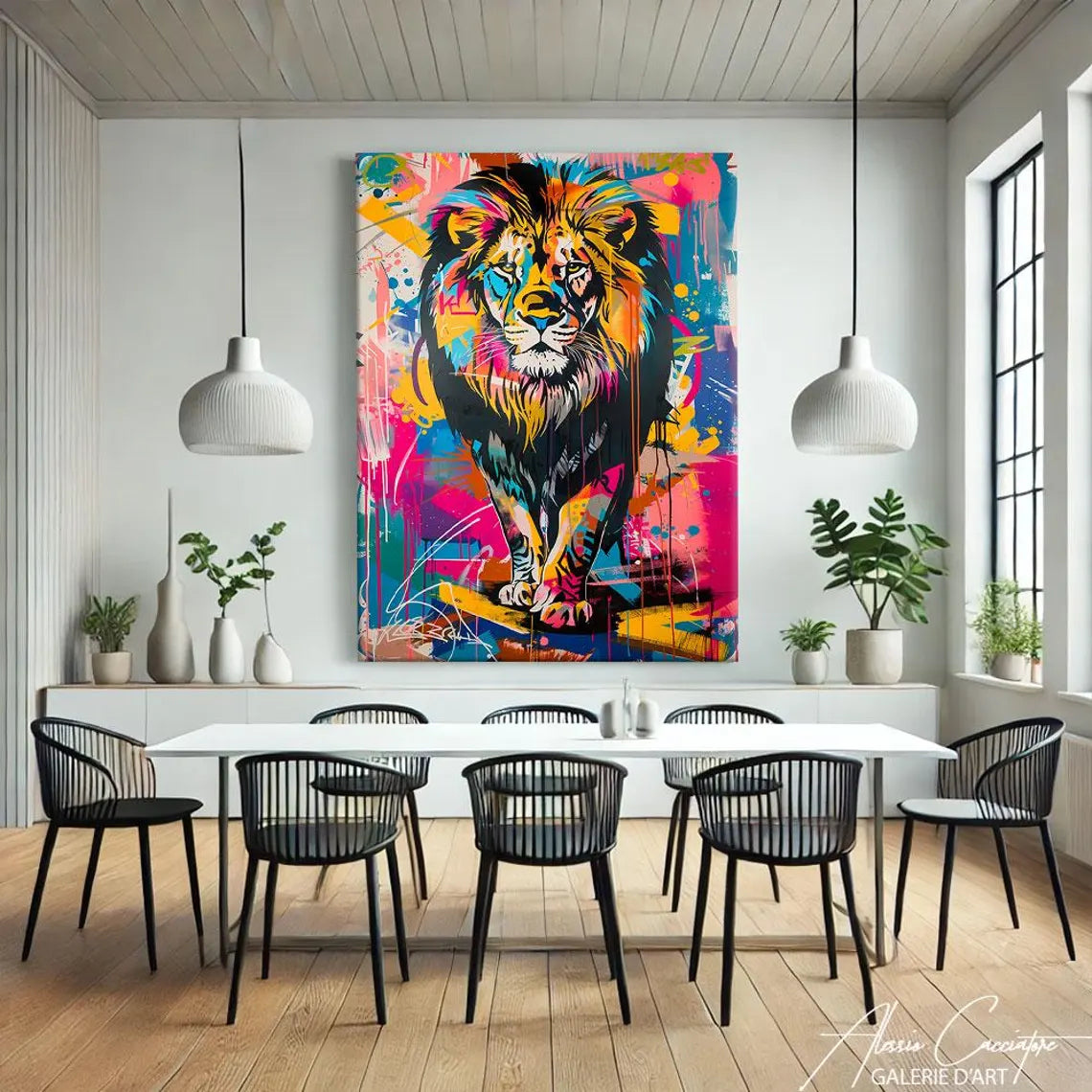 Le Roi des Couleurs – Lion Pop Art