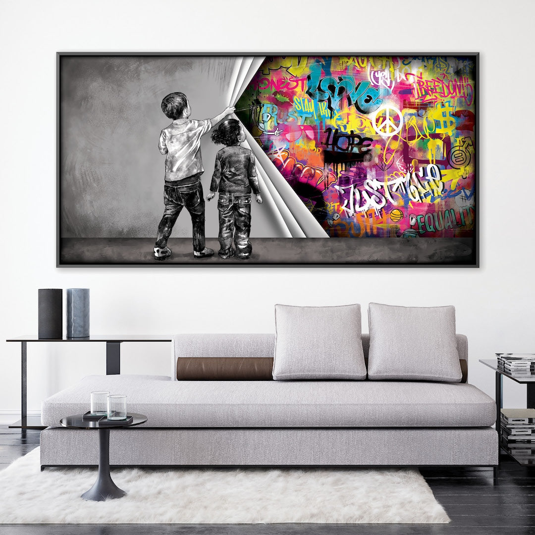 Street Art Curtain – Banksy Style