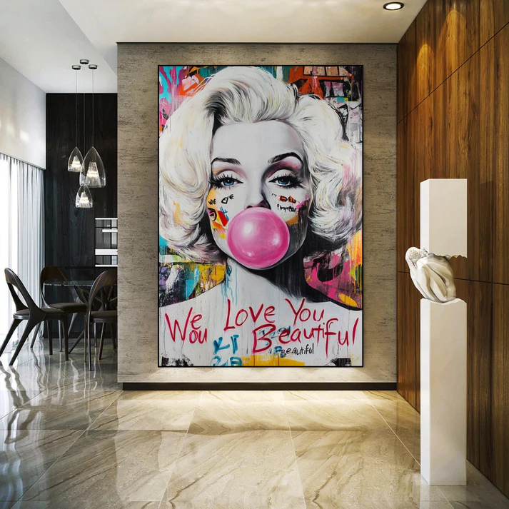 toile moderne Marilyn Monroe – art mural chic et coloré