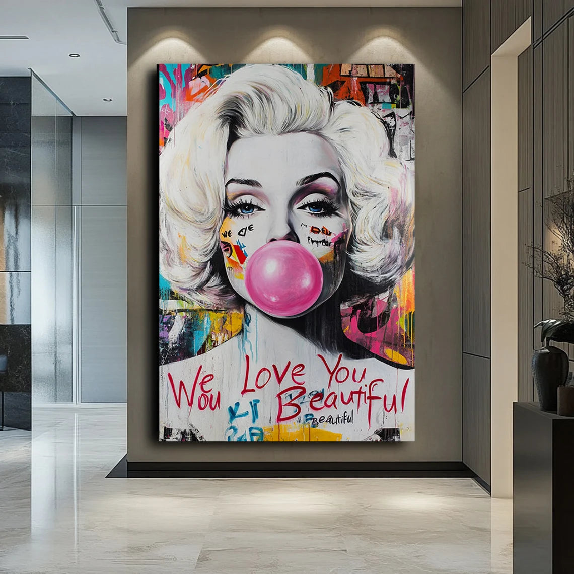 Marilyn Monroe pop art painting – glam wall decor TopArt