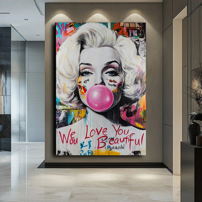 Marilyn Monroe pop art painting – glam wall decor TopArt