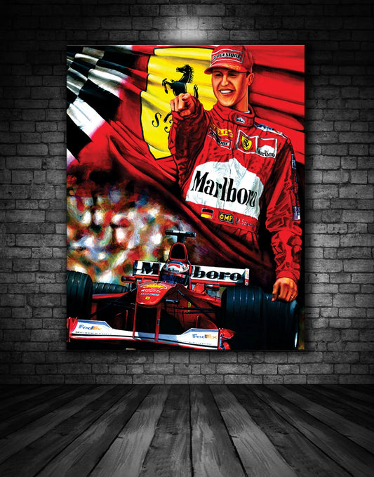 Michael Schumacher – Drapeau Ferrari