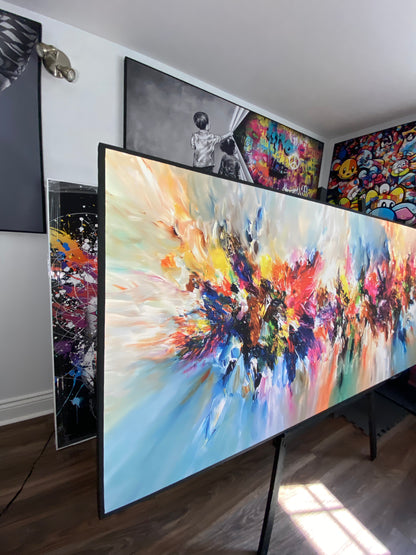 tableau abstrait Chant des Couleurs – toile décorative moderne TopArt Montréal Laval