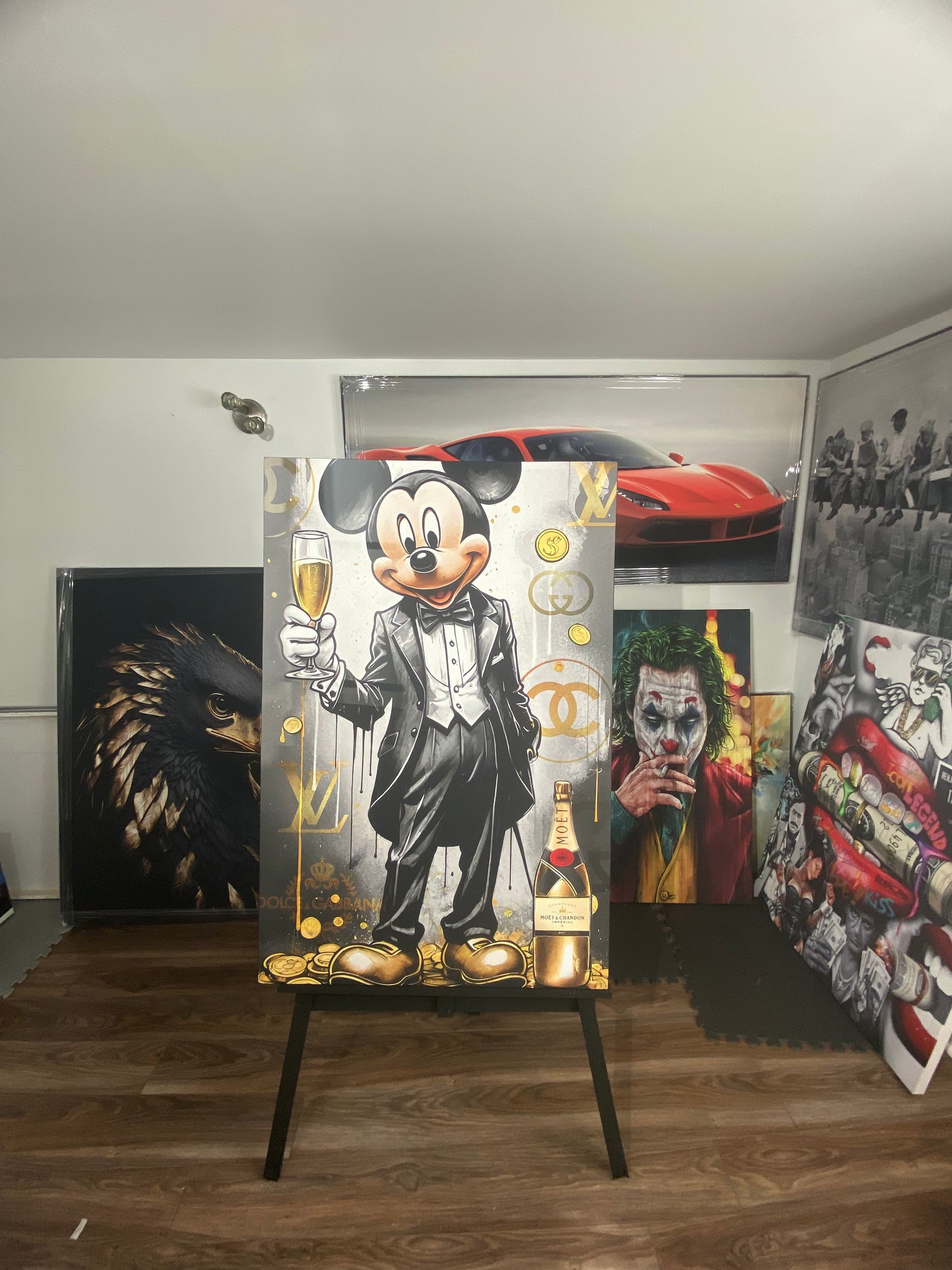 luxury Mickey Mouse wall art – gold pop art canvas TopArt