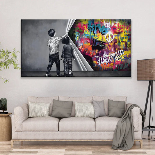 tableau street art Banksy – toile murale urbaine TopArt